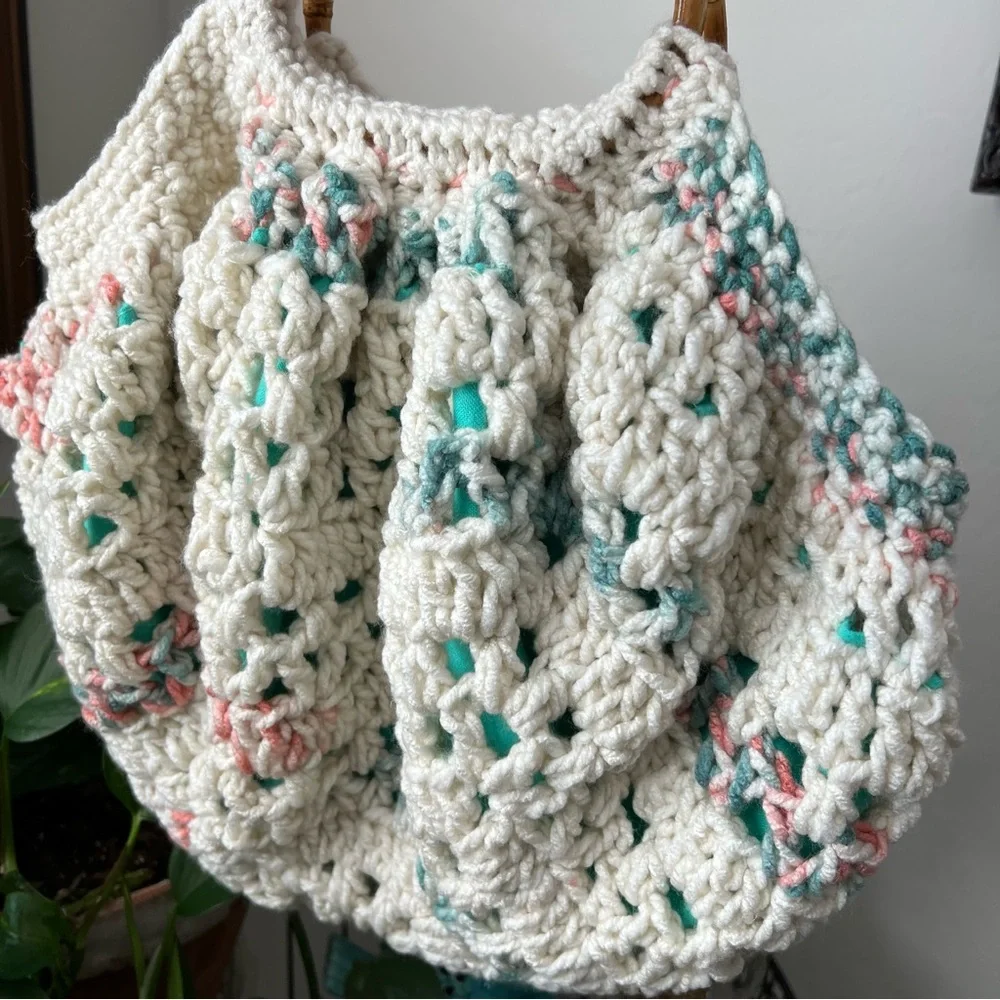 Handmade Crochet Hobo Handbag